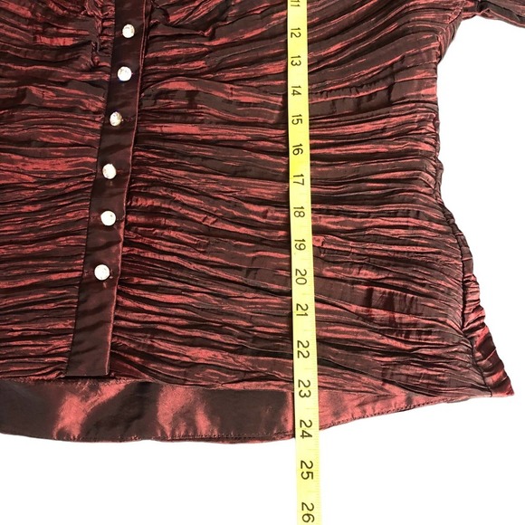 Vintage Cachet Cocktail Jacket Women's Size 16 Cranberry Rhinestone Buttons - Picture 9 of 12